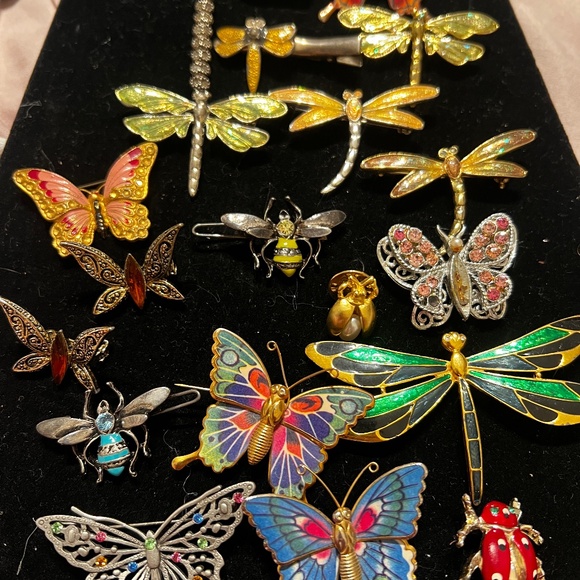 Vintage Butterfly and Dragonfly Brooch Collection - Unique Costume Jewelry Pins - Picture 1 of 15